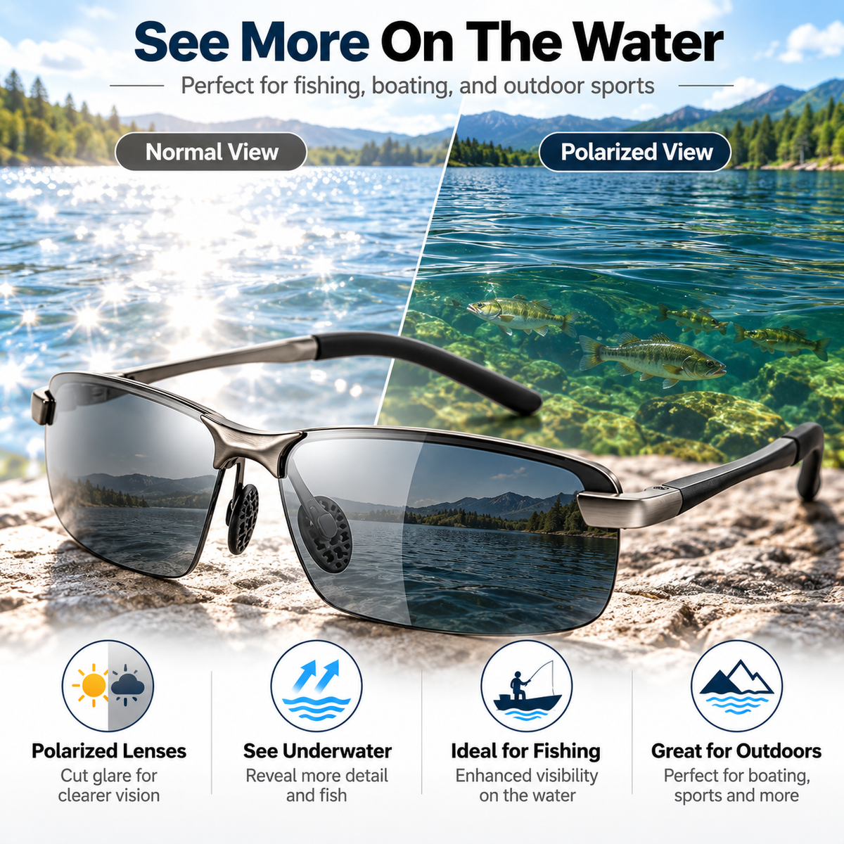 HD Polarized Photochromic Sunglasses UV400 Protection