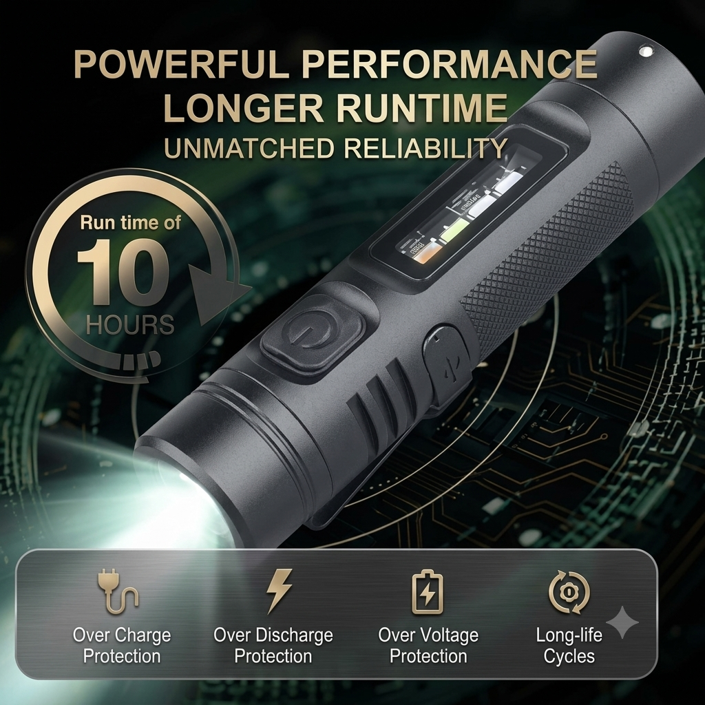 Multifunctional Mini Flashlight Keychain Made of Aluminum Alloy (Lighter + 8 Light modes)