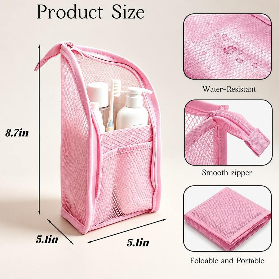 👝 Portable Stand-Up Toiletry Bag -  Ideal For Home, Dorm, Gym And Short Trips