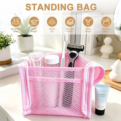 👝 Portable Stand-Up Toiletry Bag -  Ideal For Home, Dorm, Gym And Short Trips