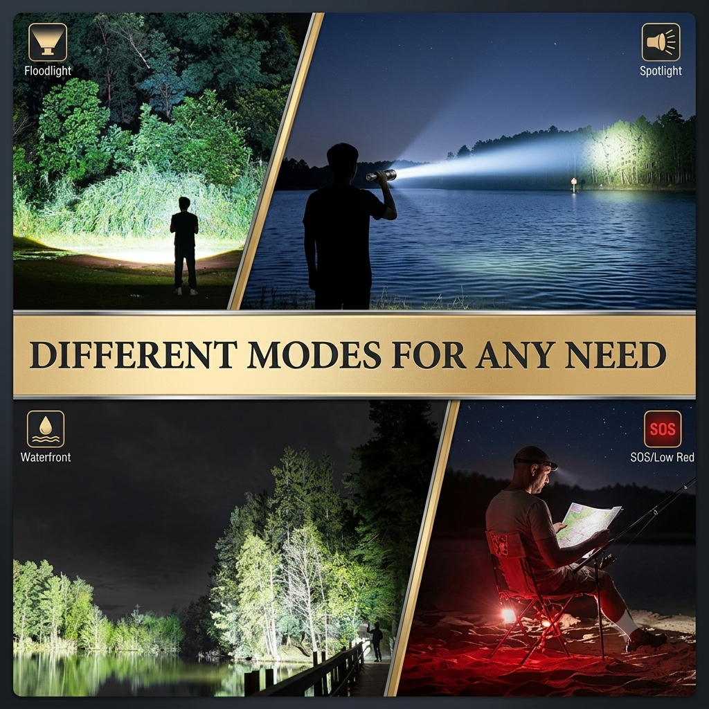 Multifunctional Mini Flashlight Keychain Made of Aluminum Alloy (Lighter + 8 Light modes)