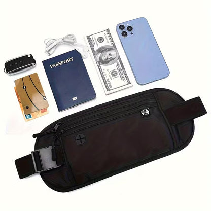 🎒 Unisex Travel Sling Bag - Invisible Waterproof Anti-Theft Waist Bag for Passport, Money & Mobile Phone
