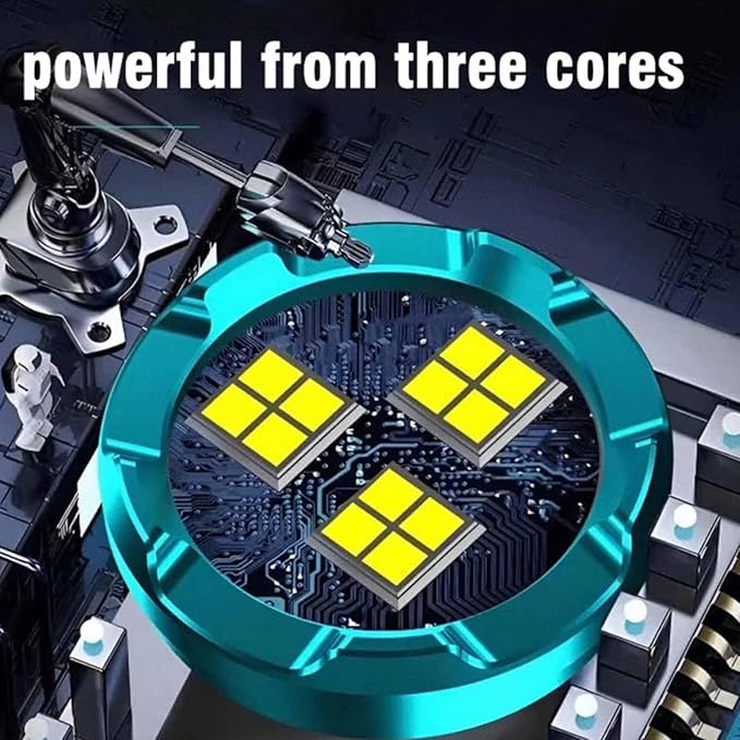 Three-Eyed Monster Ultra-Bright Mini Flashlight Rechargeable Torch (6 Light Modes + Lighter)
