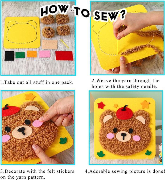 Reusable DIY Embroidery Craft Kit for Kids