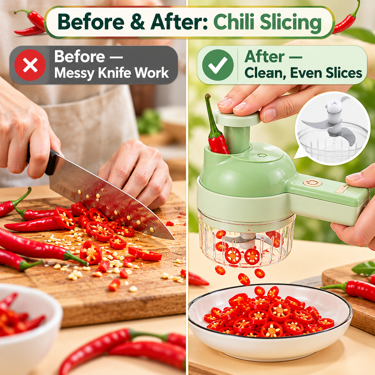 4 in 1 Portable Handheld Electric Food Chopper