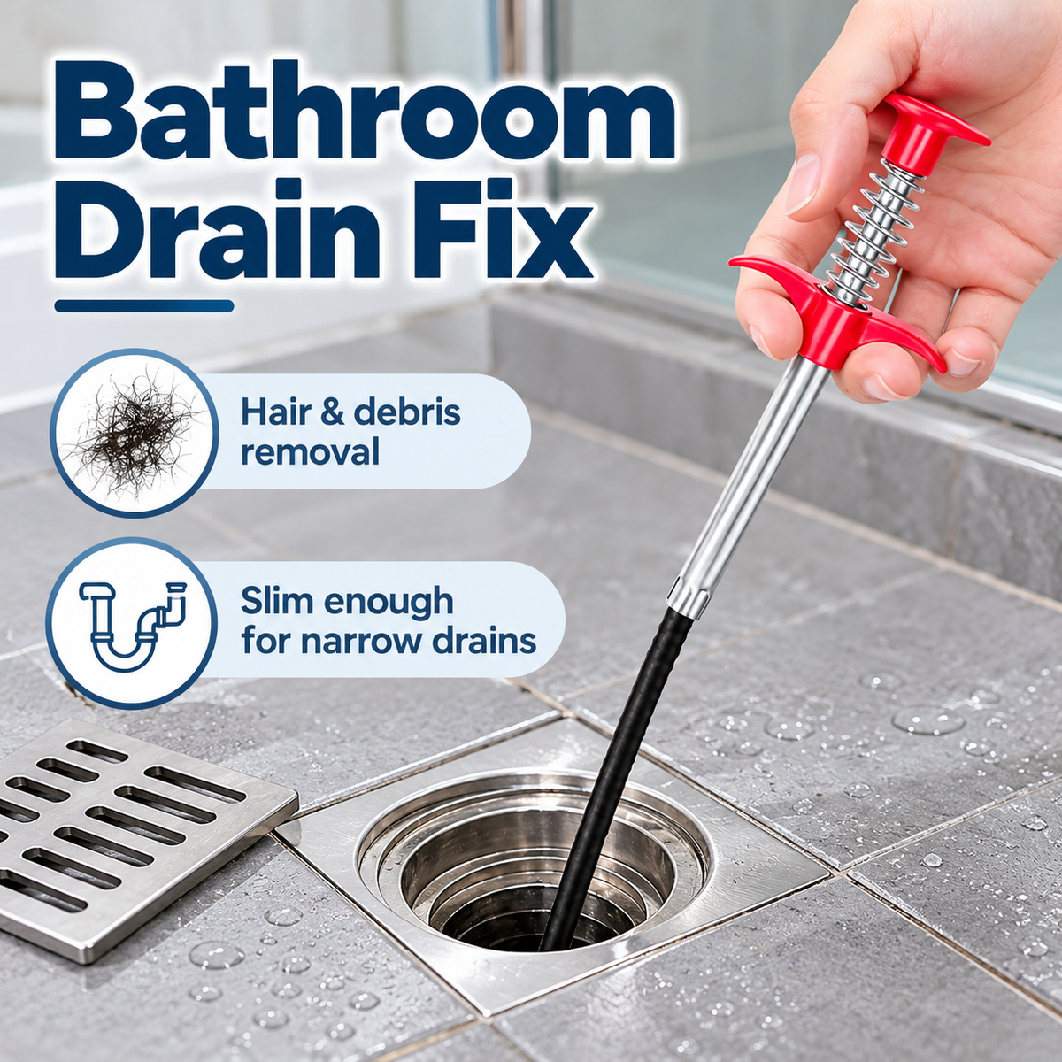 Flexible 4-Claw Grabber Tool for Drain & Pipe Cleaning