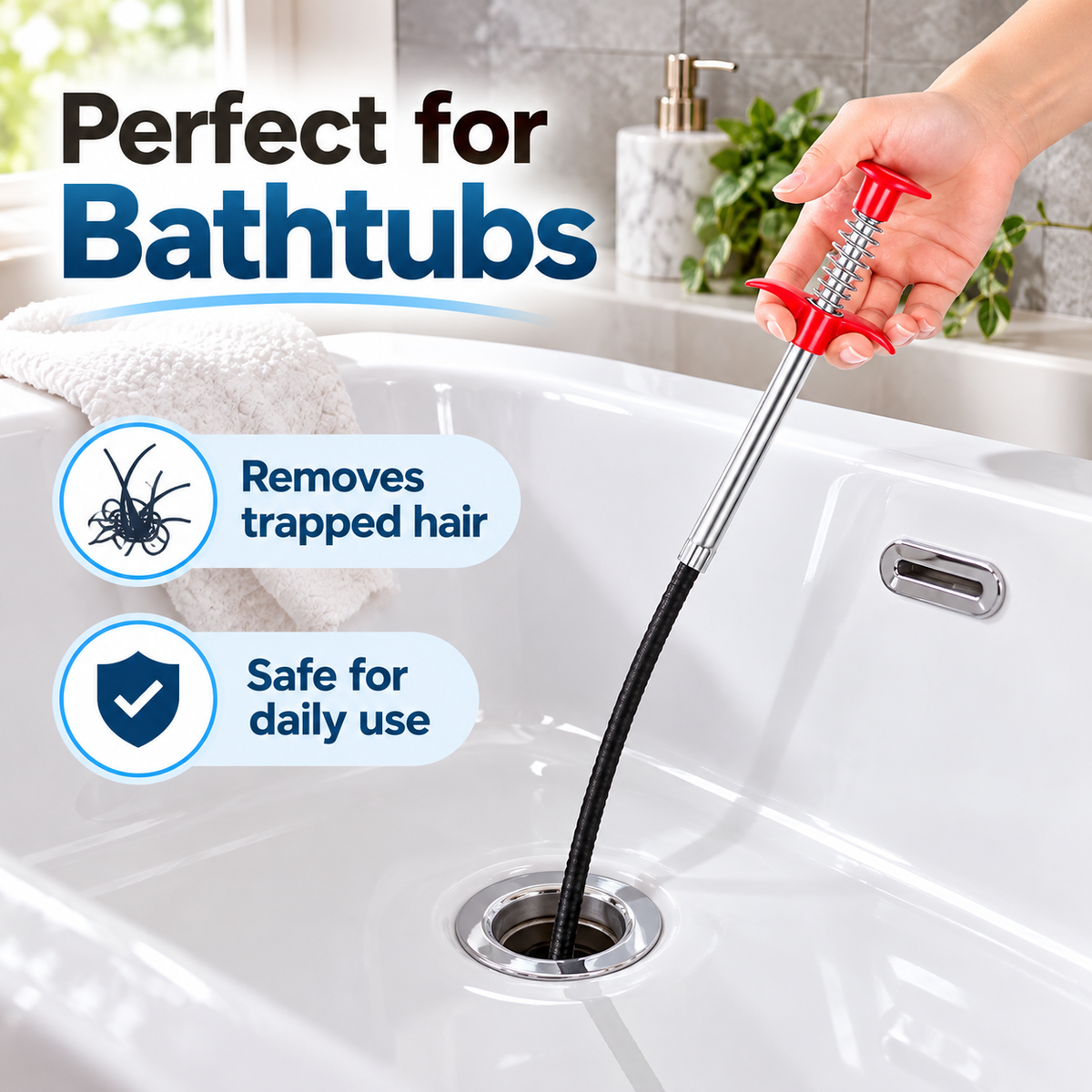 Flexible 4-Claw Grabber Tool for Drain & Pipe Cleaning