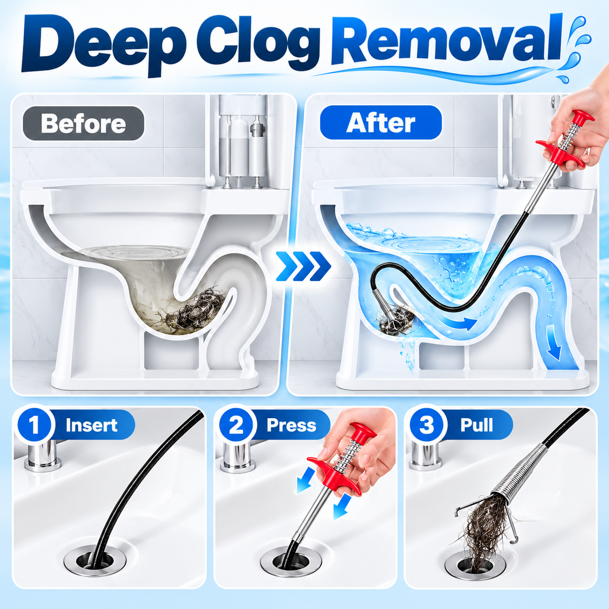 Flexible 4-Claw Grabber Tool for Drain & Pipe Cleaning