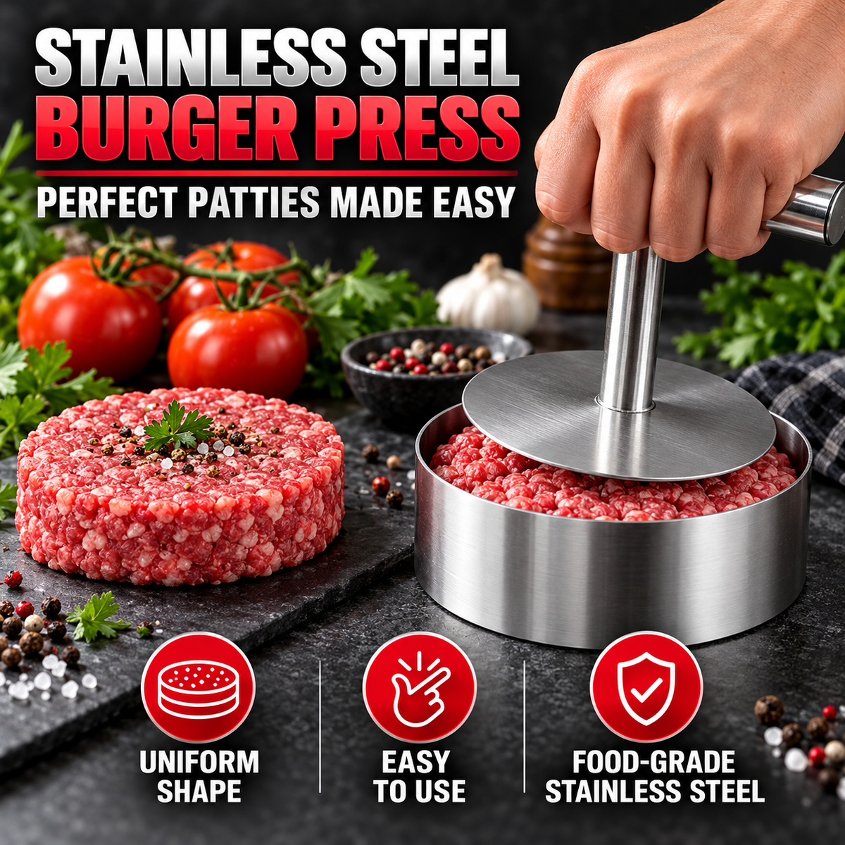 Stainless Steel Burger Patty Maker