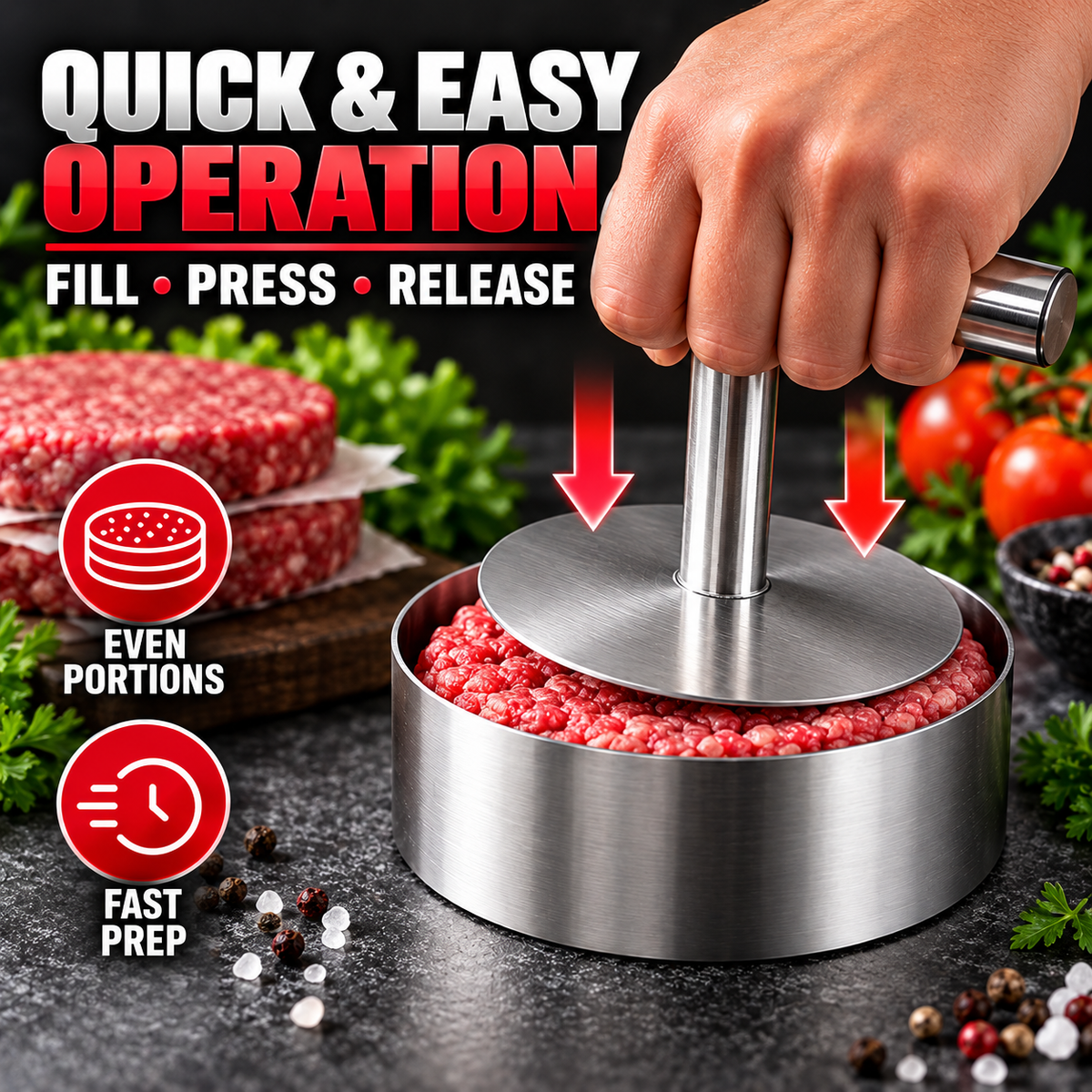 Stainless Steel Burger Patty Maker