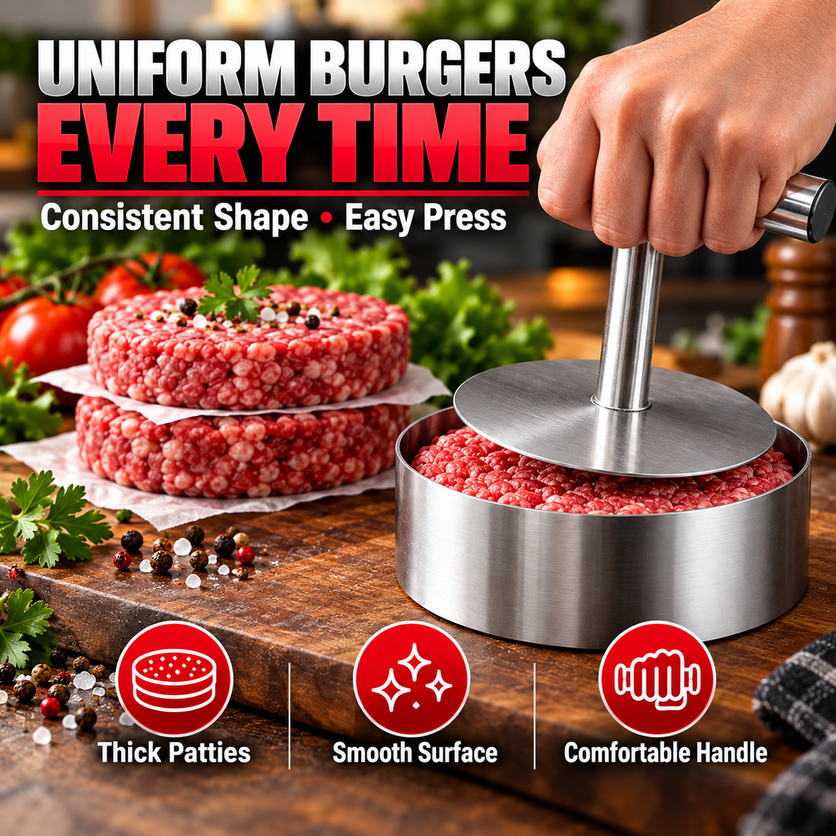 Stainless Steel Burger Patty Maker
