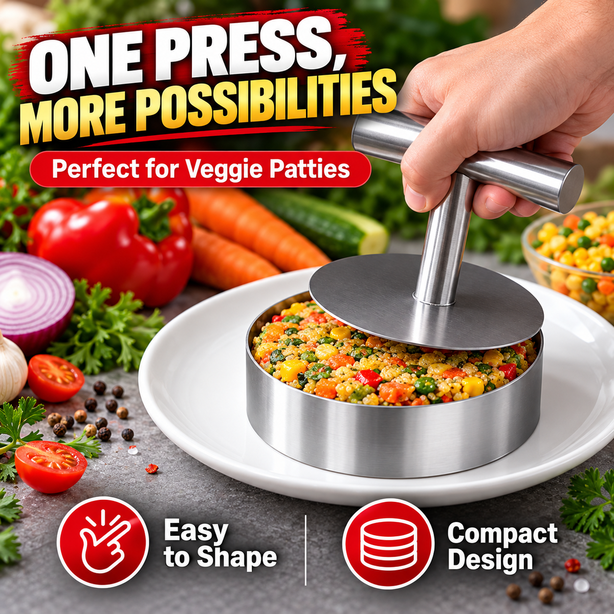 Stainless Steel Burger Patty Maker