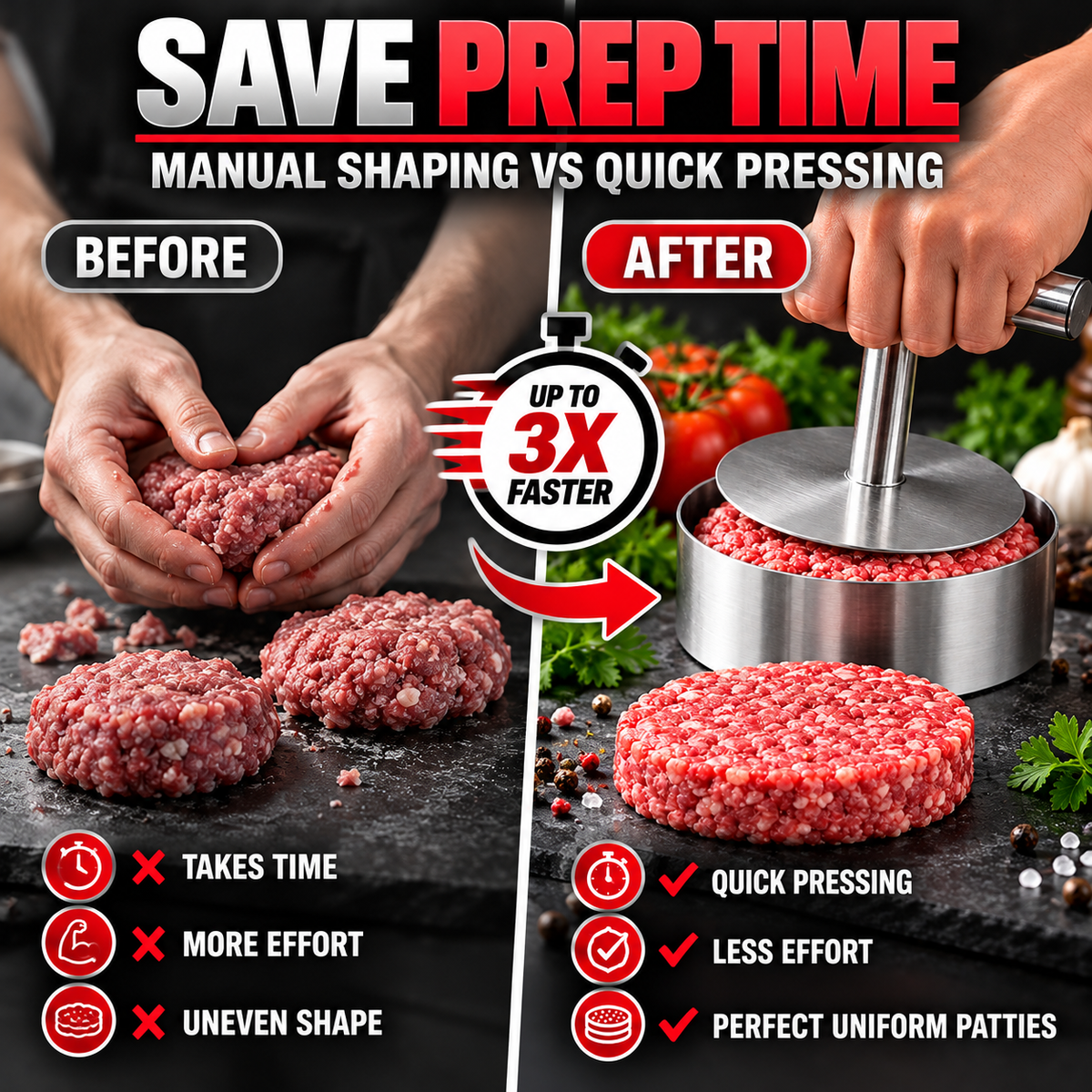 Stainless Steel Burger Patty Maker