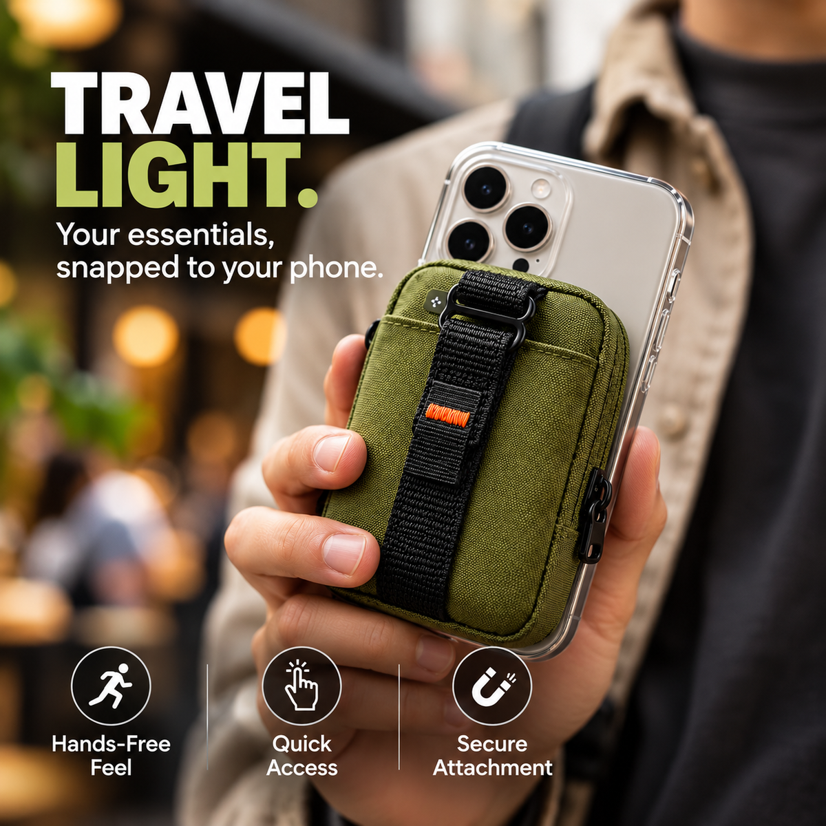 SnapVault™ – Magnetic Phone Wallet & Zipper Pouch
