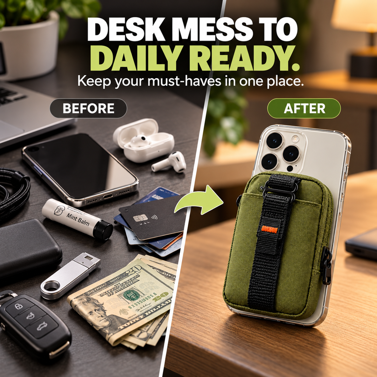 SnapVault™ – Magnetic Phone Wallet & Zipper Pouch
