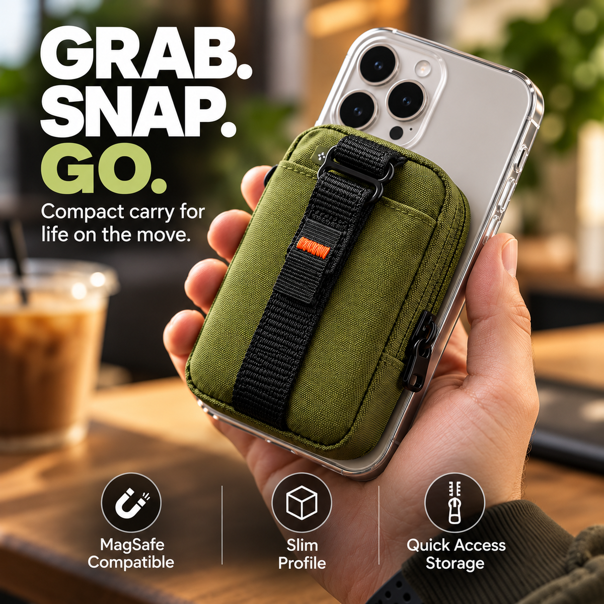 SnapVault™ – Magnetic Phone Wallet & Zipper Pouch