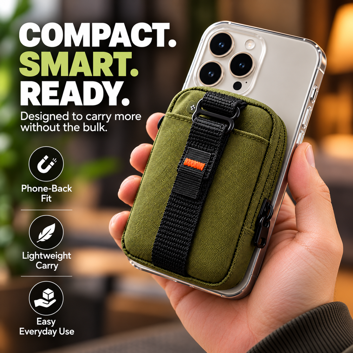 SnapVault™ – Magnetic Phone Wallet & Zipper Pouch