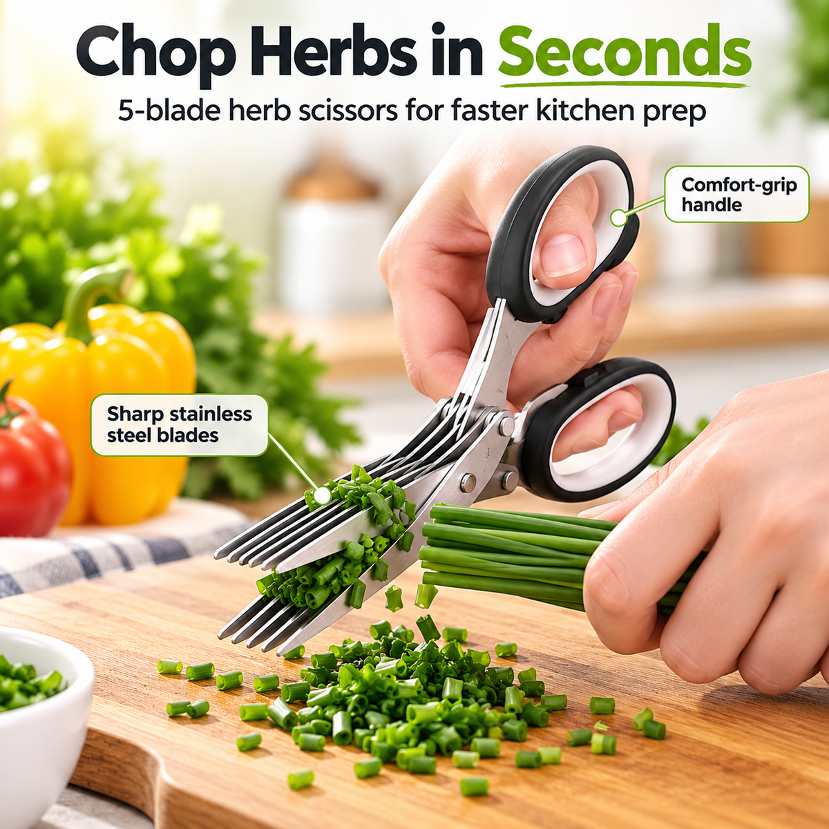 5 Layers Multi Blade Kitchen Scissors For Vegetables & Herbs