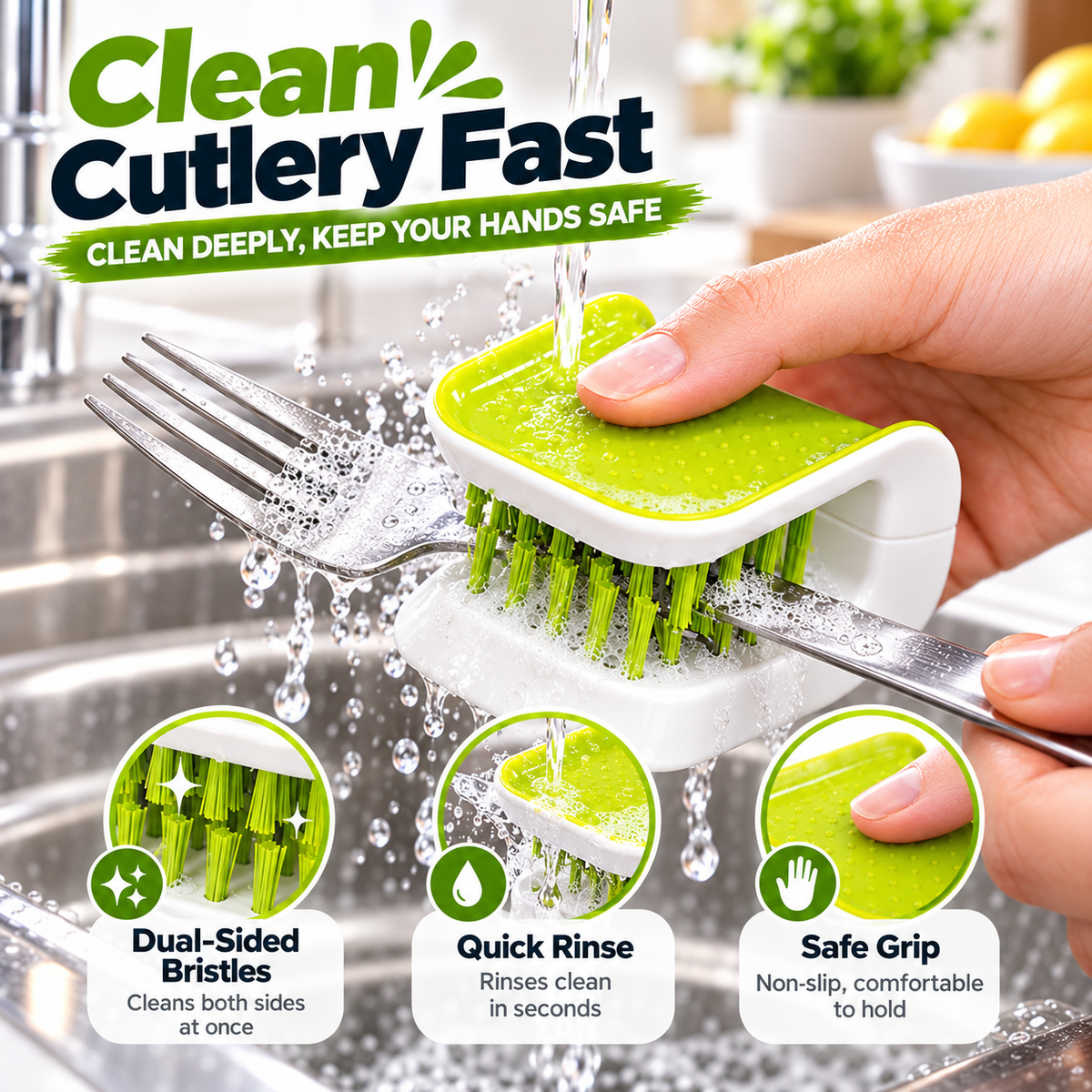 U-Shaped Cutlery Cleaning Brush