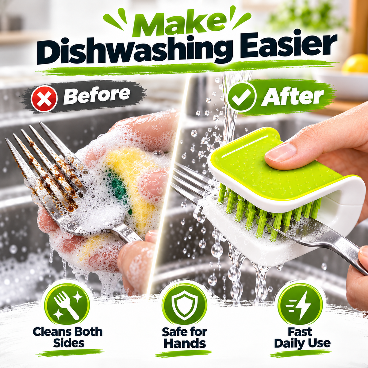 U-Shaped Cutlery Cleaning Brush