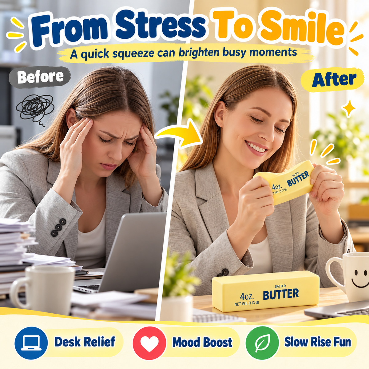 Stress Relief Butter Squishy Toy