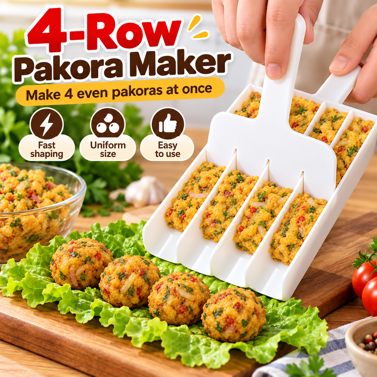 4 Row Pakora Maker Mold