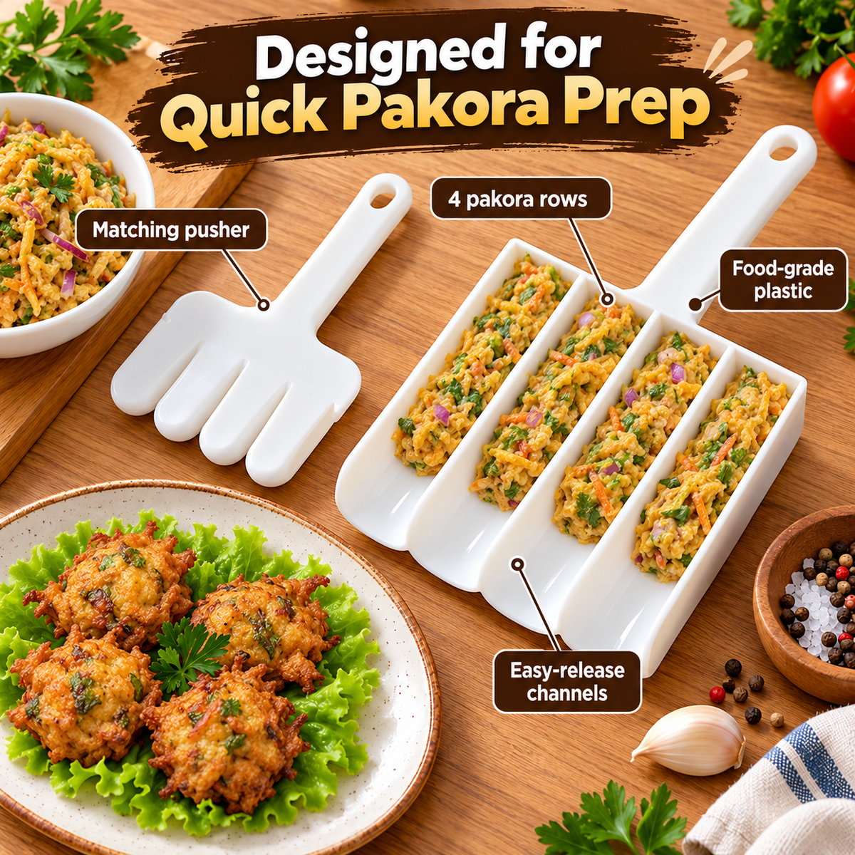 4 Row Pakora Maker Mold