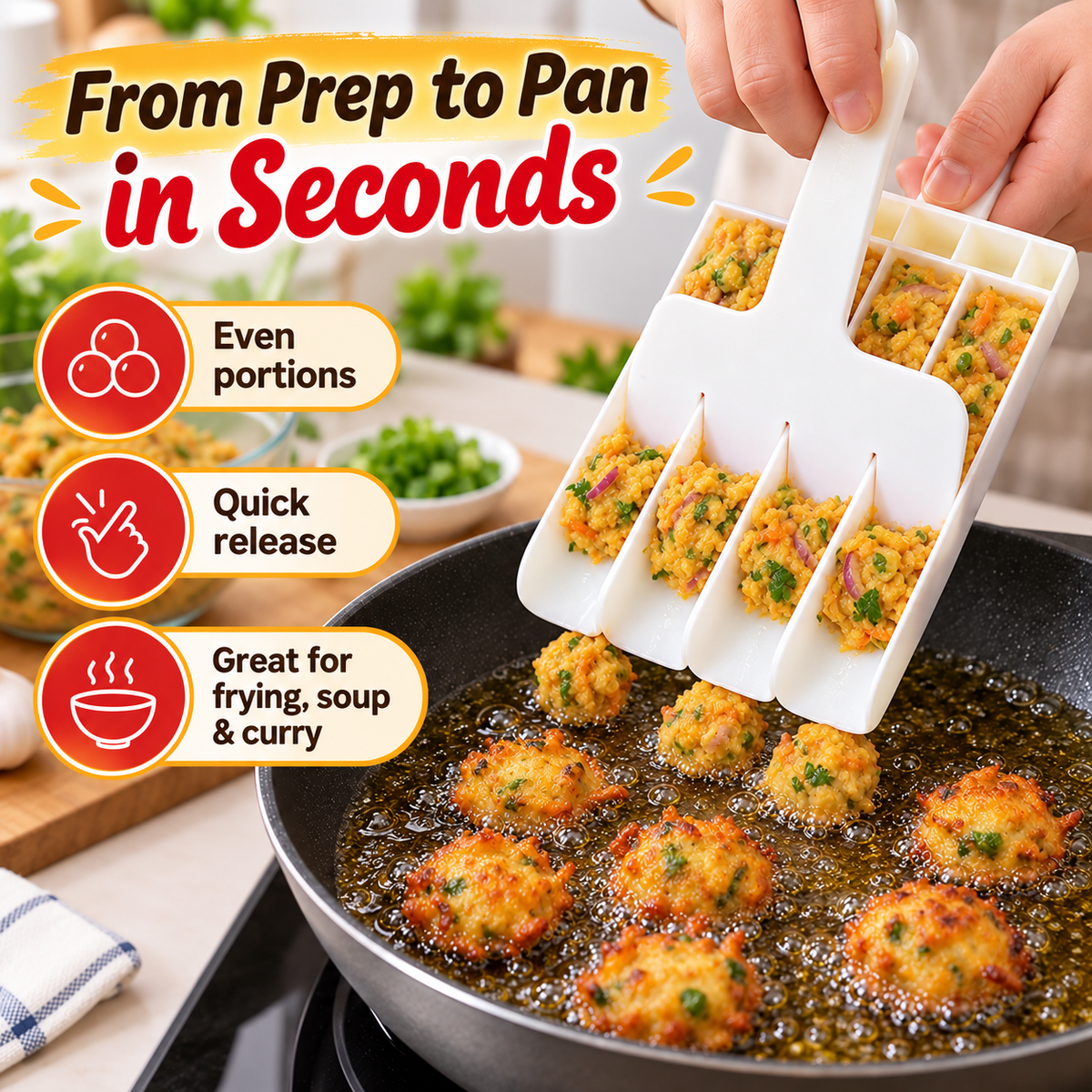 4 Row Pakora Maker Mold