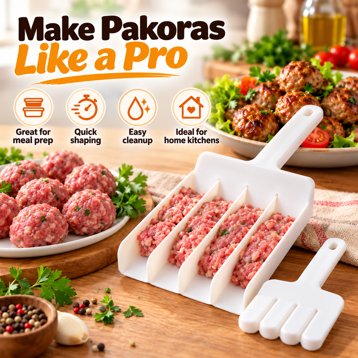 4 Row Pakora Maker Mold