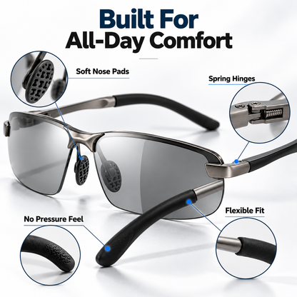 HD Polarized Photochromic Sunglasses UV400 Protection