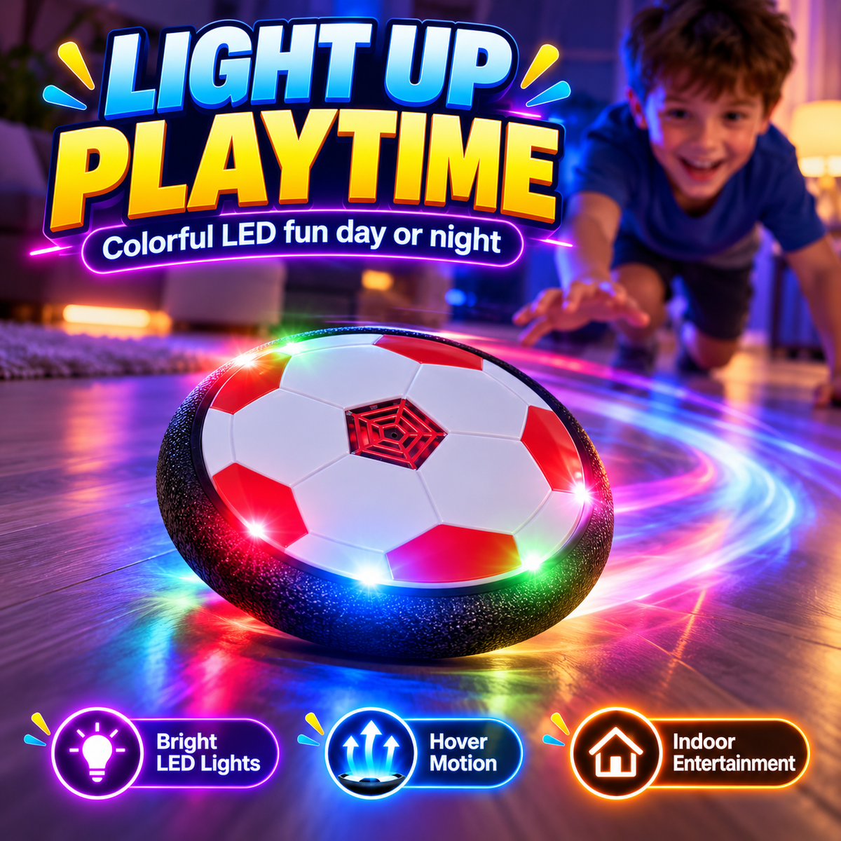 LED Light Hover Soccer Ball - Floating Football Game for Kids