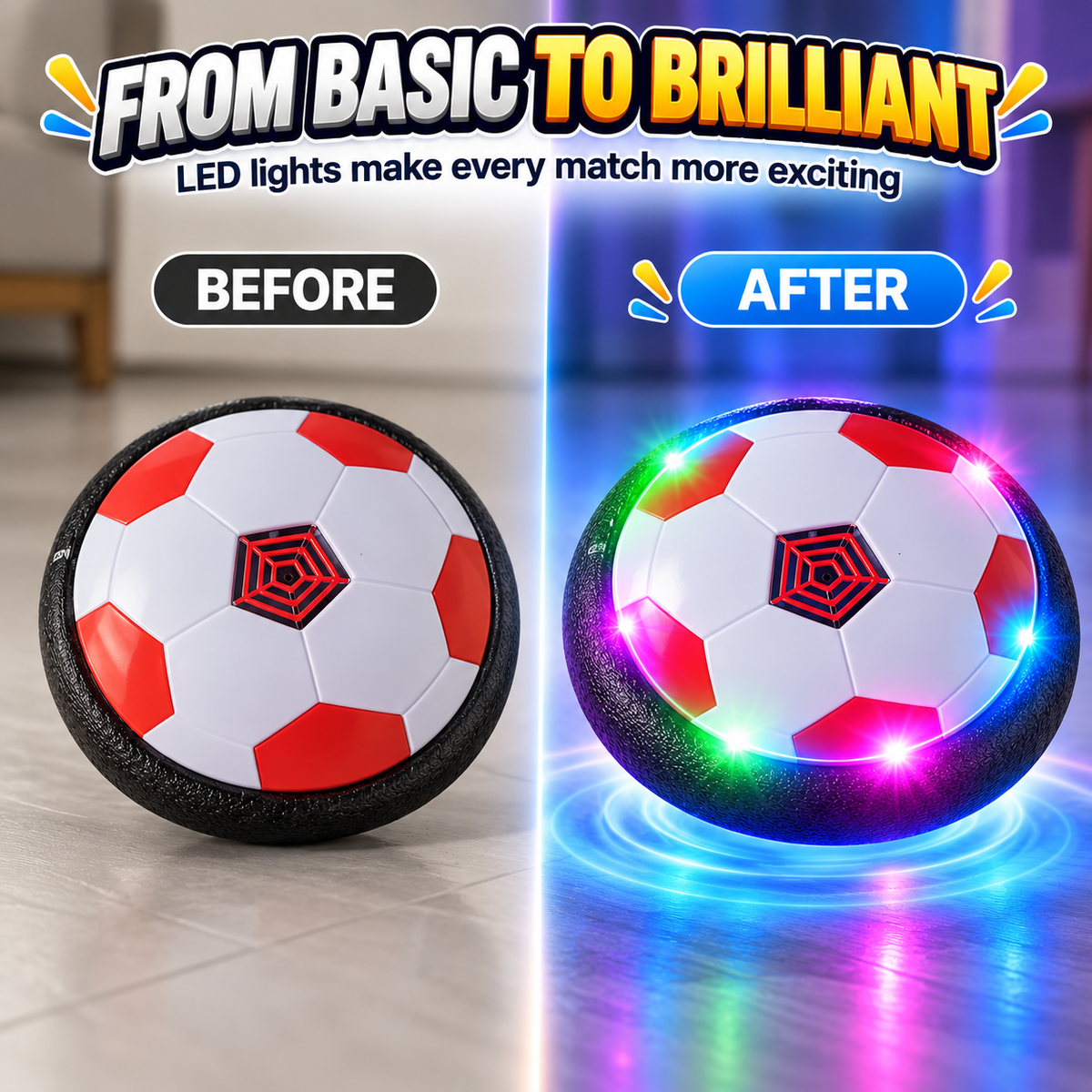 LED Light Hover Soccer Ball - Floating Football Game for Kids