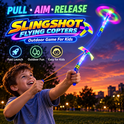Slingshot Flying Copters Outdoor Game For Kids
