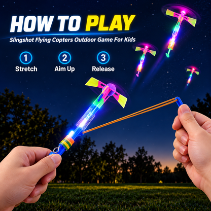 Slingshot Flying Copters Outdoor Game For Kids