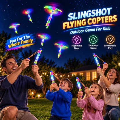 Slingshot Flying Copters Outdoor Game For Kids