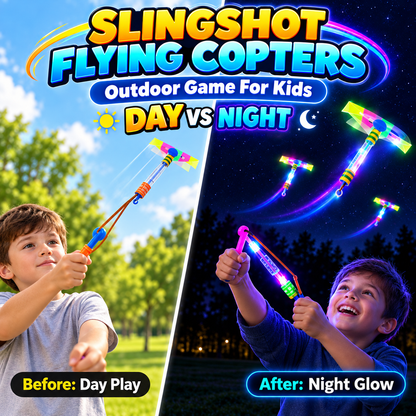 Slingshot Flying Copters Outdoor Game For Kids