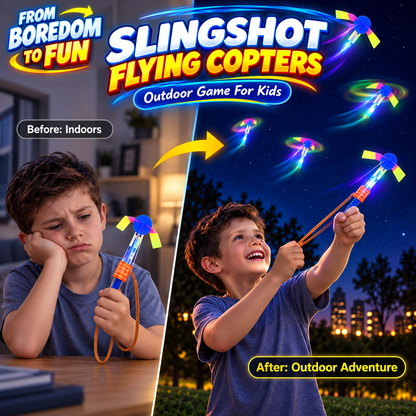 Slingshot Flying Copters Outdoor Game For Kids