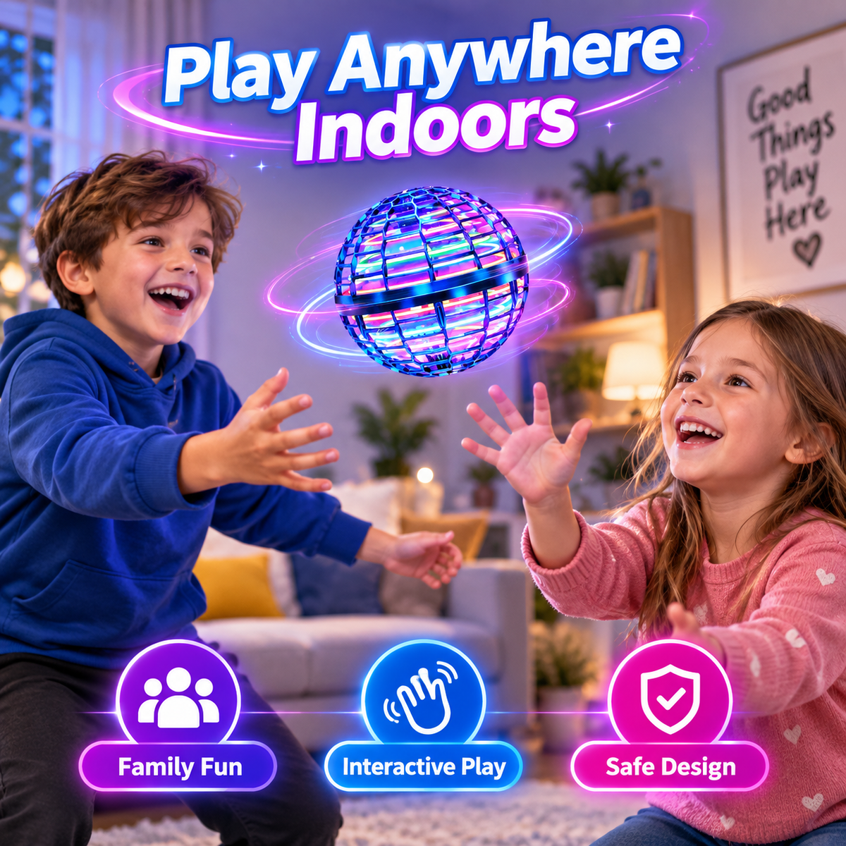 Magic Flying Hover Ball with RGB Lights For Kids