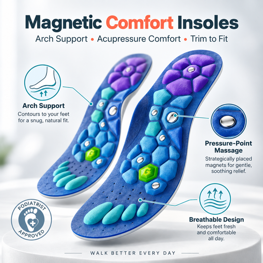 2 in 1 Magnetic Acupressure Insoles - Anti-Odour & Pain Relief