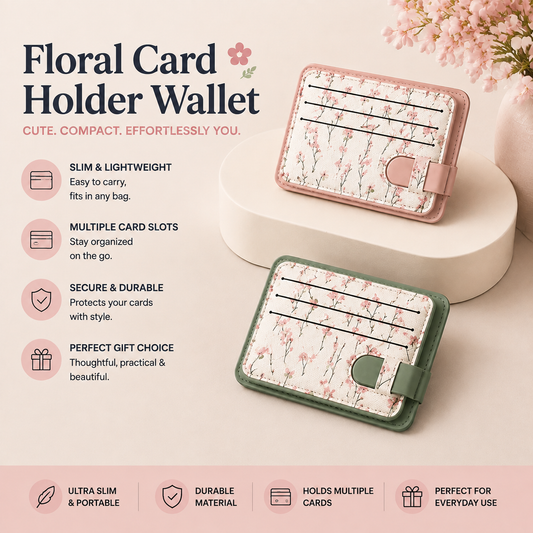 Aesthetic Floral Card Holder Wallet