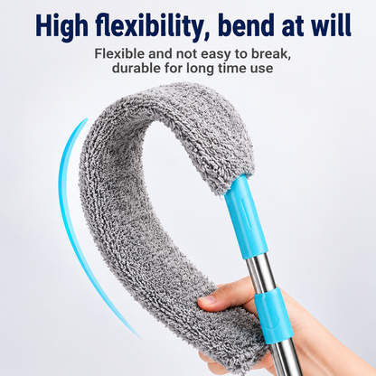 Flexible Microfiber Duster with Long Handle - Easy Sweep Cleaning Mop
