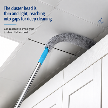 Flexible Microfiber Duster with Long Handle - Easy Sweep Cleaning Mop
