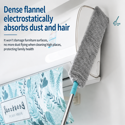 Flexible Microfiber Duster with Long Handle - Easy Sweep Cleaning Mop