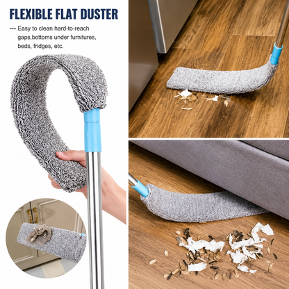 Flexible Microfiber Duster with Long Handle - Easy Sweep Cleaning Mop