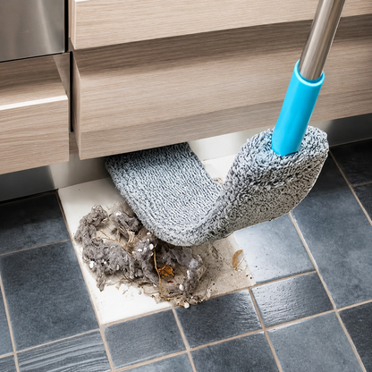 Flexible Microfiber Duster with Long Handle - Easy Sweep Cleaning Mop