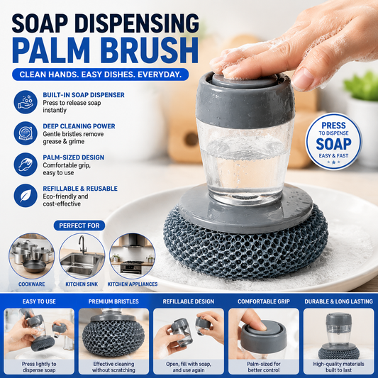 Reusable Soap Dispensing Palm Brush