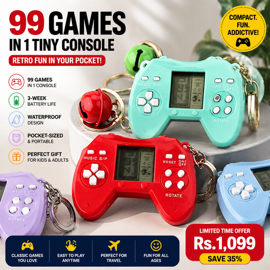 99 in 1 Retro Mini Console Keychain