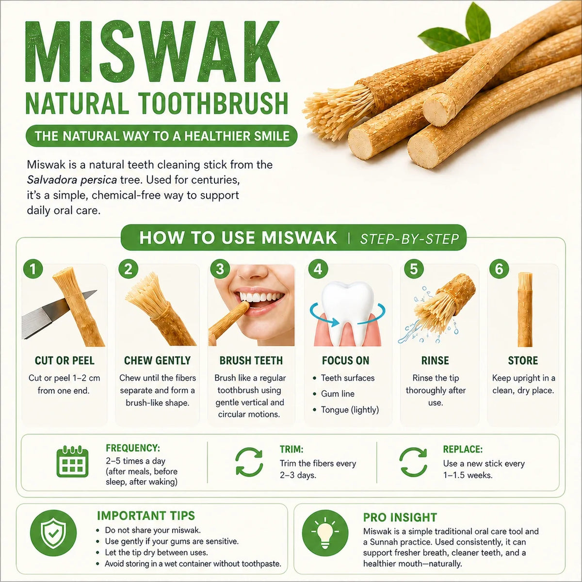 Organic Miswak Sticks - With Hygiene Packaging