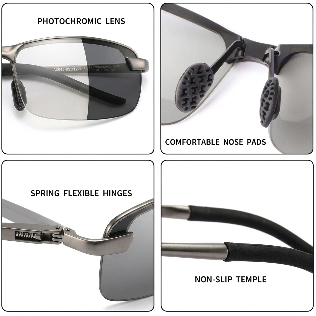 HD Polarized Photochromic Sunglasses UV400 Protection