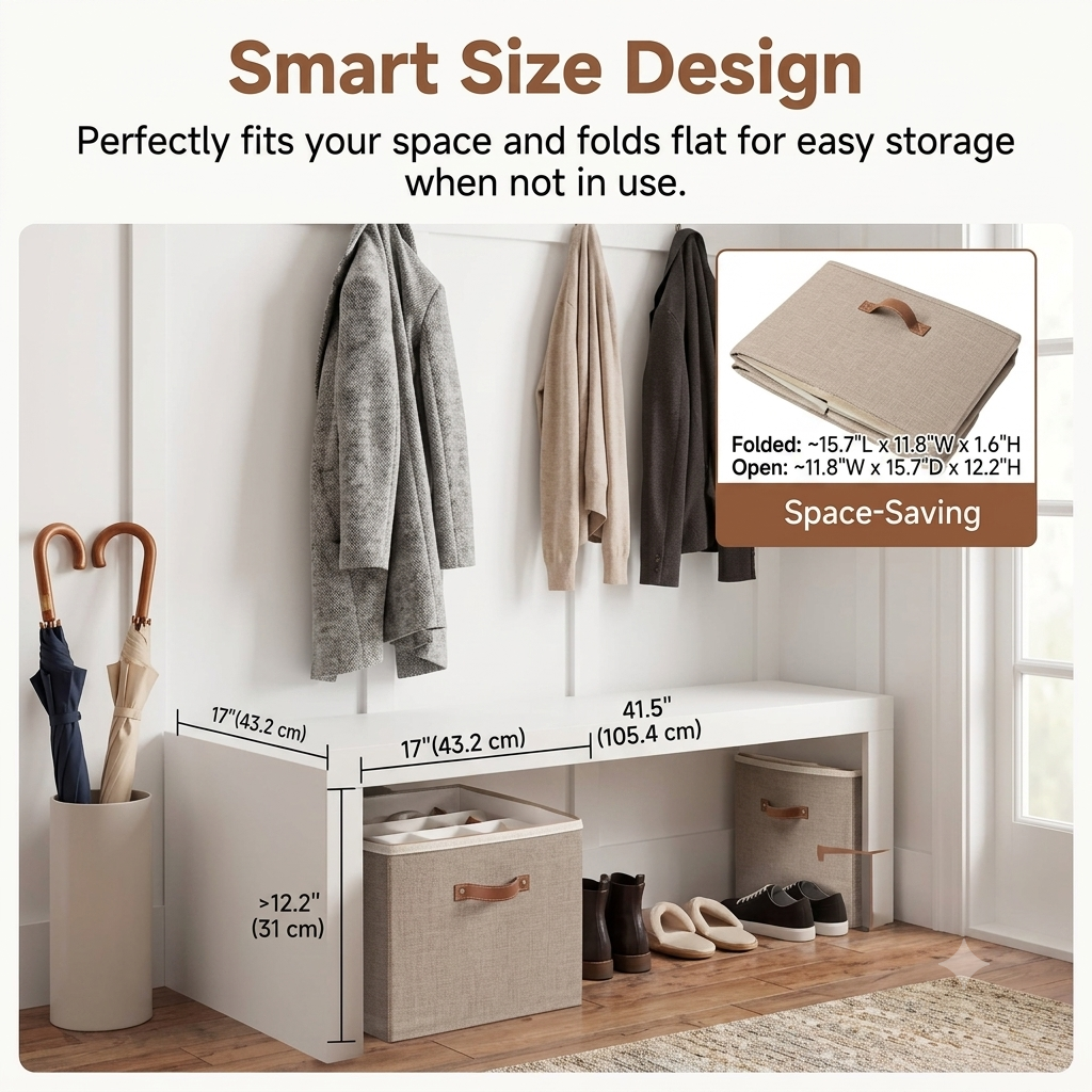 Foldable Shoe Organizer for Closet with Adjustable Dividers